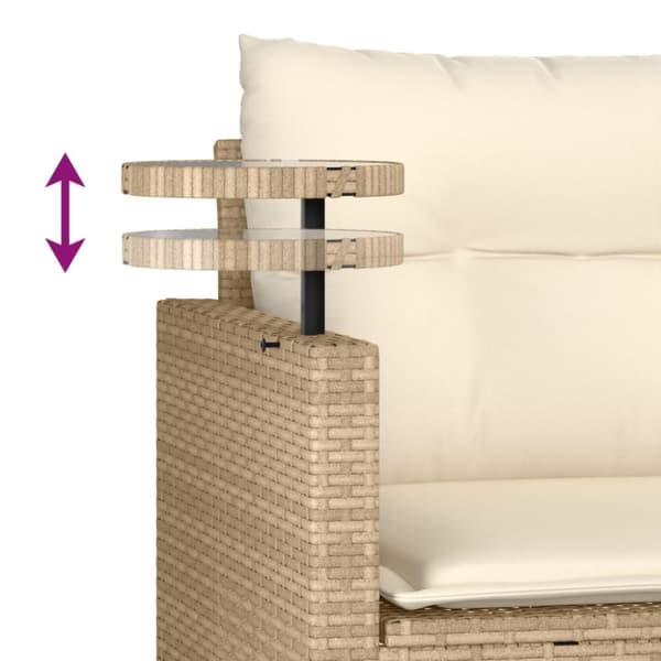 vidaXL sofasæt til haven 3 dele med hynder polyrattan beige