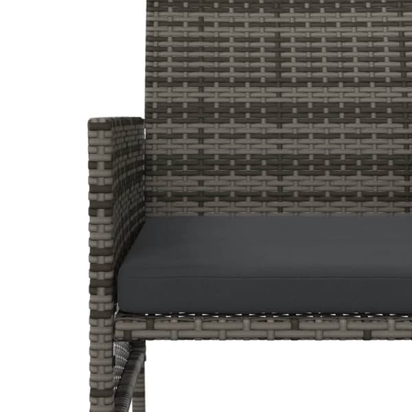 vidaXL 2-personers havesofa med bord og skamler polyrattan grå