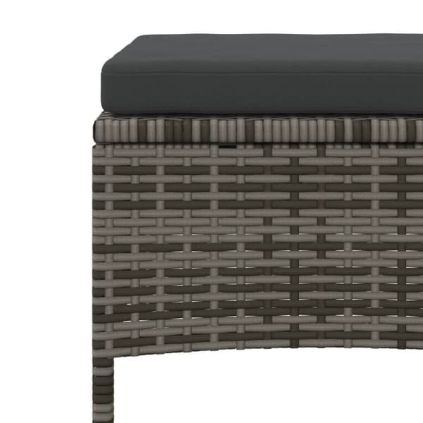 vidaXL 2-personers havesofa med bord og skamler polyrattan grå