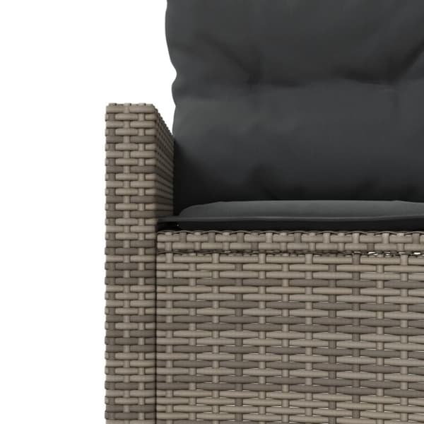 vidaXL havesofa med hynder rund polyrattan grå