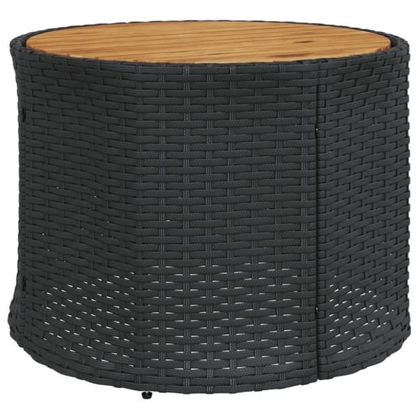 vidaXL havesofa med bord og hynder halvrund polyrattan sort