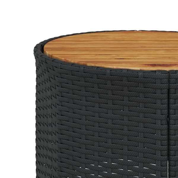 vidaXL havesofa med bord og hynder halvrund polyrattan sort