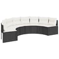 Miniatyrbillede 5 af 11: vidaXL sofasæt til haven 3 dele halvrund polyrattan sort