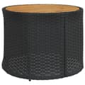 Miniatyrbillede 7 af 11: vidaXL sofasæt til haven 3 dele halvrund polyrattan sort
