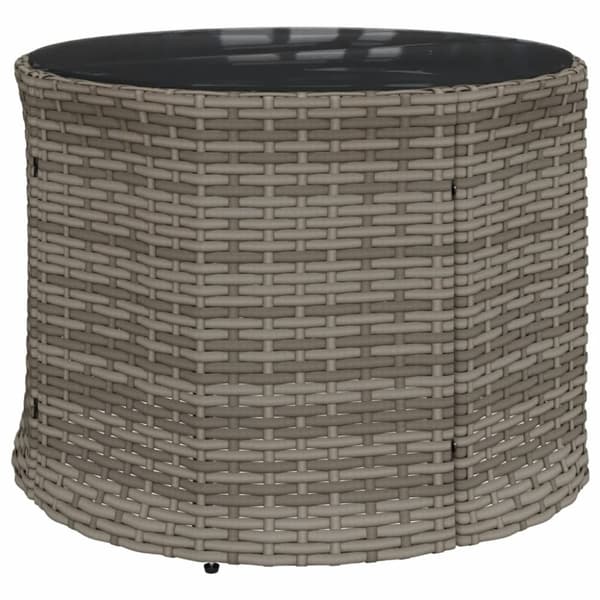 vidaXL havesofa med bord og hynder halvrund polyrattan grå