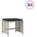 Miniatyrbillede 3 af 11: vidaXL haveskamler 4 stk. med hynder 41x41x36 cm polyrattan lysegrå