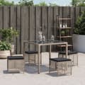 Miniatyrbillede 4 af 11: vidaXL haveskamler 4 stk. med hynder 41x41x36 cm polyrattan lysegrå