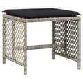 Miniatyrbillede 5 af 11: vidaXL haveskamler 4 stk. med hynder 41x41x36 cm polyrattan lysegrå