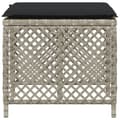Miniatyrbillede 7 af 11: vidaXL haveskamler 4 stk. med hynder 41x41x36 cm polyrattan lysegrå