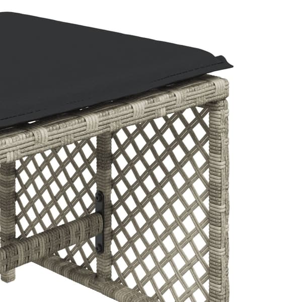 vidaXL haveskamler 4 stk. med hynder 41x41x36 cm polyrattan lysegrå