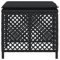 Miniatyrbillede 7 af 11: vidaXL haveskammel med hynder 4 stk. 41x41x36 cm polyrattan sort