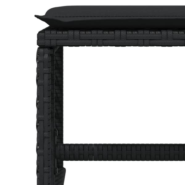 vidaXL haveskammel med hynder 4 stk. 41x41x36 cm polyrattan sort