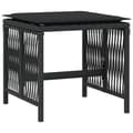 Miniatyrbillede 5 af 11: vidaXL haveskammel med hynder 4 stk. 41x41x36 cm polyrattan sort