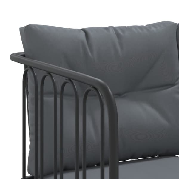 vidaXL havesofa med hynder L-facon stål og textilene sort