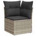 Miniatyrbillede 3 af 11: vidaXL hjørnemodul til havesofa med hynder polyrattan lysegrå