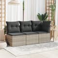 Miniatyrbillede 4 af 11: vidaXL hjørnemodul til havesofa med hynder polyrattan lysegrå