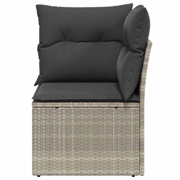 vidaXL hjørnemodul til havesofa med hynder polyrattan lysegrå