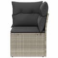 Miniatyrbillede 5 af 11: vidaXL hjørnemodul til havesofa med hynder polyrattan lysegrå