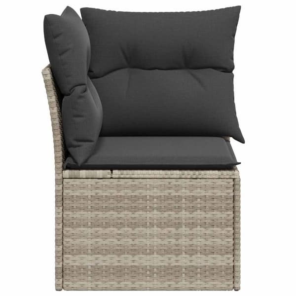 vidaXL hjørnemodul til havesofa med hynder polyrattan lysegrå