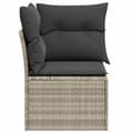 Miniatyrbillede 6 af 11: vidaXL hjørnemodul til havesofa med hynder polyrattan lysegrå