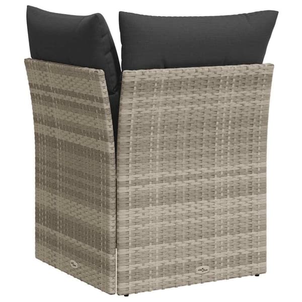vidaXL hjørnemodul til havesofa med hynder polyrattan lysegrå