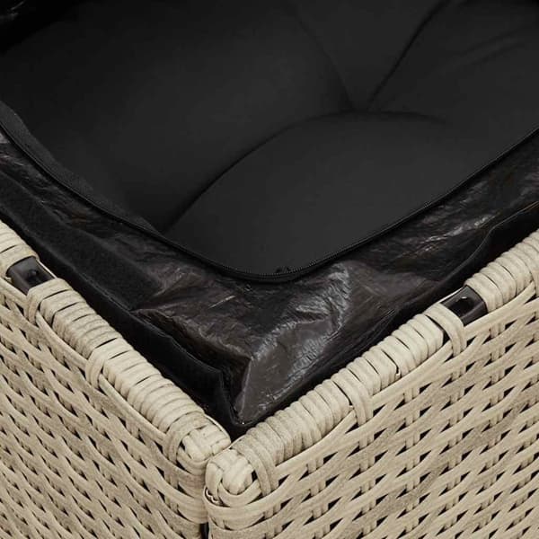 vidaXL hjørnemodul til havesofa med hynder polyrattan lysegrå