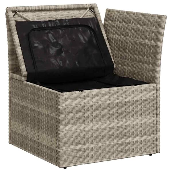 vidaXL hjørnemodul til havesofa med hynder polyrattan lysegrå
