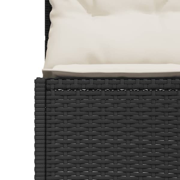 vidaXL havesofa med hynder halvrund polyrattan sort
