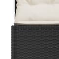 Miniatyrbillede 5 af 7: vidaXL havesofa med hynder halvrund polyrattan sort