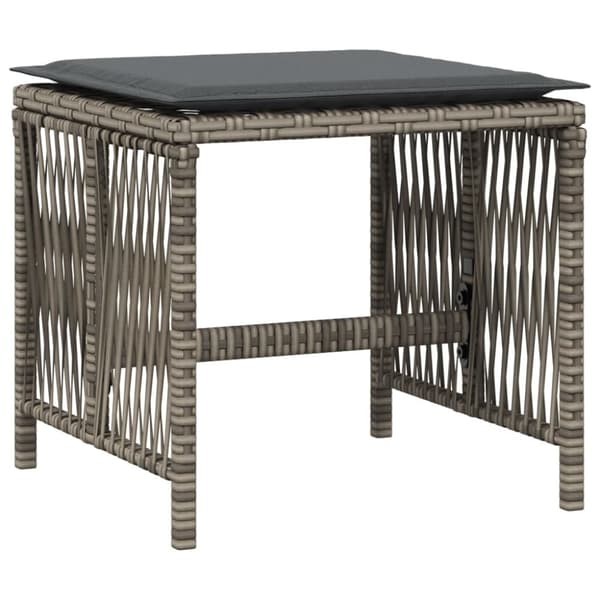 vidaXL haveskamler 4 stk. med hynder 41x41x36 cm polyrattan grå