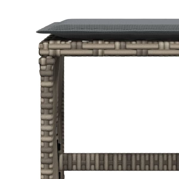 vidaXL haveskamler 4 stk. med hynder 41x41x36 cm polyrattan grå