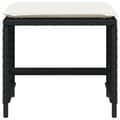 Miniatyrbillede 6 af 11: vidaXL haveskammel med hynder 4 stk. 41x41x36 cm polyrattan sort