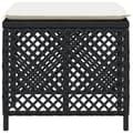 Miniatyrbillede 7 af 11: vidaXL haveskammel med hynder 4 stk. 41x41x36 cm polyrattan sort
