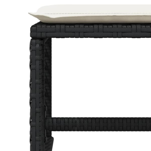 vidaXL haveskammel med hynder 4 stk. 41x41x36 cm polyrattan sort