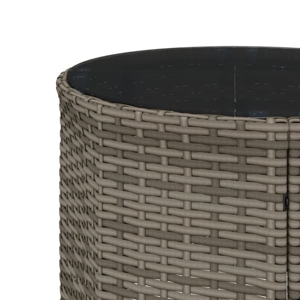 vidaXL Trädgårdssoffa med bord och dynor halvrund grå konstrotting