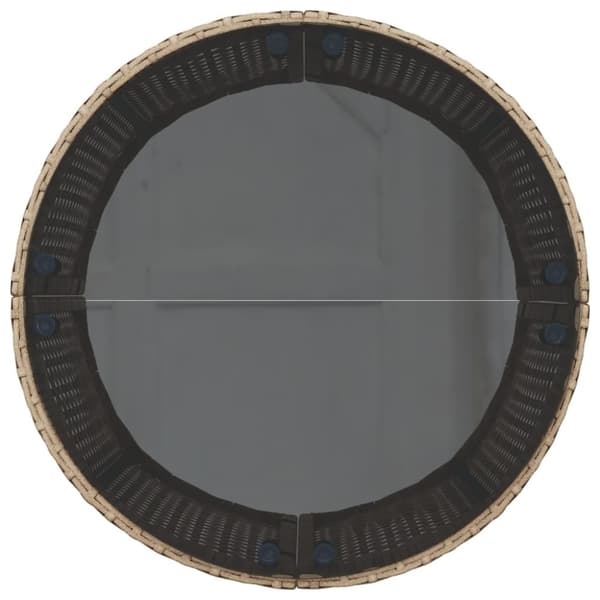 vidaXL Trädgårdssoffa med bord och dynor halvrund beige konstrotting