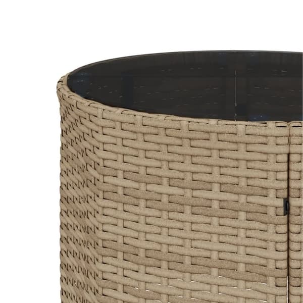 vidaXL Trädgårdssoffa med bord och dynor halvrund beige konstrotting