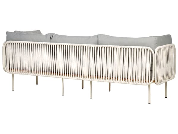 Havesofa Grå Polyester 3 Personers Moderne Loungesofa Udendørs Nonwood Vedligeholdelsesfri Havemøbler Quickdry Skum Vandtæt til Have