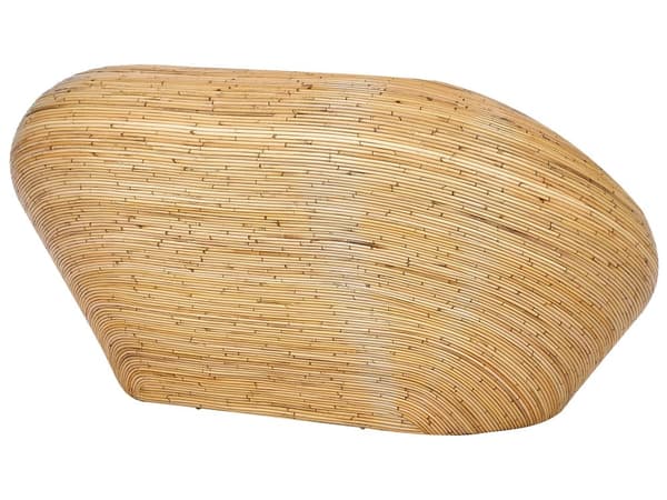 Hagesofa i Naturrotting med Sittepute Beige 2 Seter Innendørs Utendørs Boho Style
