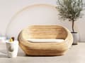 Miniatyrbilde 2 av 11: Hagesofa i Naturrotting med Sittepute Beige 2 Seter Innendørs Utendørs Boho Style