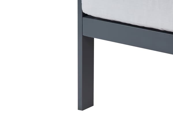 3-personers havesofa i aluminium Mørkegrå aluminiumsramme Lysegrå hynder i vandafvisende stof Have udendørsbrug