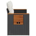 Miniatyrbild 6 av 11: Trädgårdssoffa 2-sits med dynor konstrotting svart