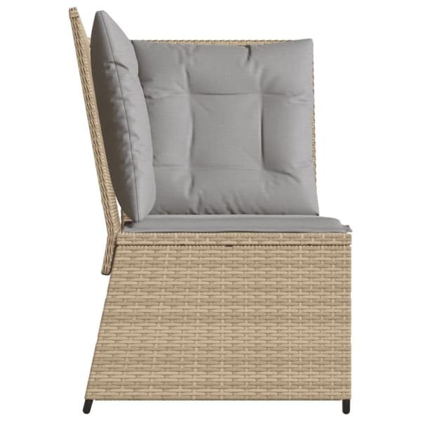 Soffa hörnsektion för trädgården med dynor beige konstrotting