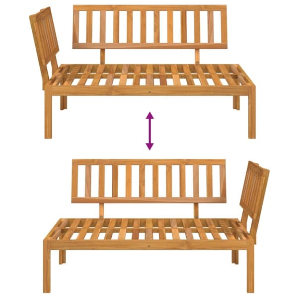 Pallsoffa hörnsektion massivt akaciaträ