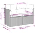 Miniatyrbild 10 av 11: Trädgårdssoffa med dynor 2-sits grå konstrotting