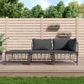 Miniatyrbild 1 av 2: Loungegrupp 3 delar med dynor antracit konstrotting