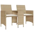 Miniatyrbild 4 av 11: Trädgårdssoffa 2-sits med bord och pallar beige konstrotting