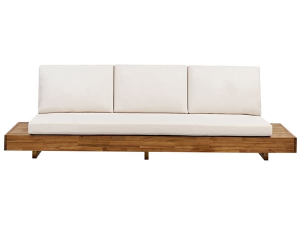 Havesofa Lyst akacietræ Hvid 3-personers Siddehynder Moderne design Have Udendørsmøbler