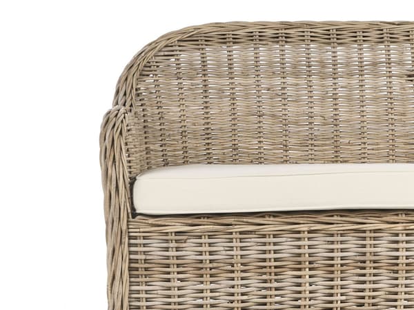 Havesofa Natur Rattan 2-personers 141 cm Off-white hynder Boheme-stil Indendørs og udendørs brug Havemøbler