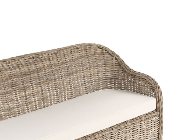 Havesofa Natur Rattan 2-personers 141 cm Off-white hynder Boheme-stil Indendørs og udendørs brug Havemøbler